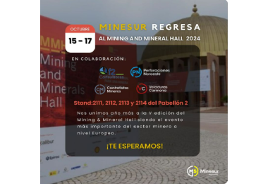 2 days left for the inauguration of the 5th edition of the MMH.  Do not forget to attend the great international event of the mining sector. We look forward to seeing you at our stand !!!!